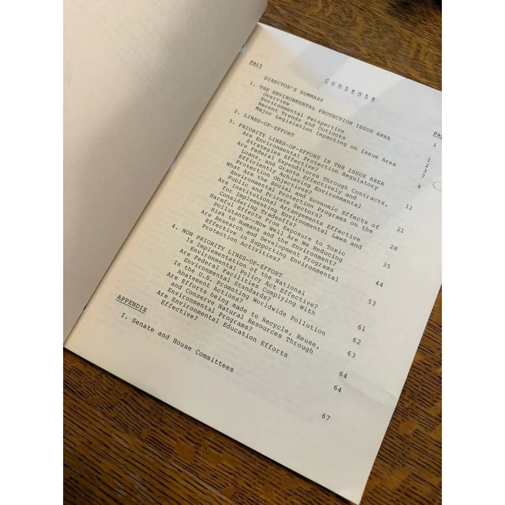 VTG‎ Two EPA Reports Ecological Accounting USA Program Plan 1979 Environmental